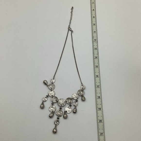 54. Textured Silver Old World Circular Necklace EUC - Picture 3 of 3